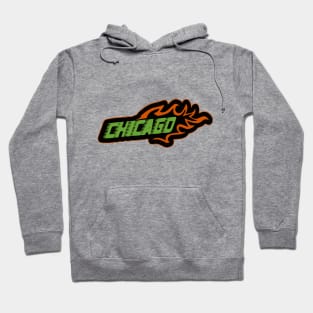 Chicago city writing design with fast style Hoodie